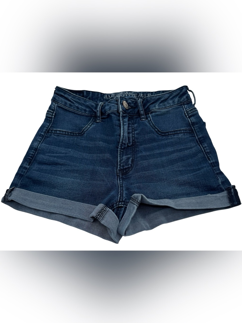 American Eagle Super Stretch Sky High Shortie Jean Shorts Rise 10" Ins 2" Size 4
